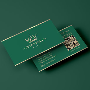 Carte De Visite Couronne Royale Luxe Professionnelle Vert Foncé Ro