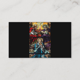 Carte De Visite Couronnement de verre souillé béni de Vierge Marie