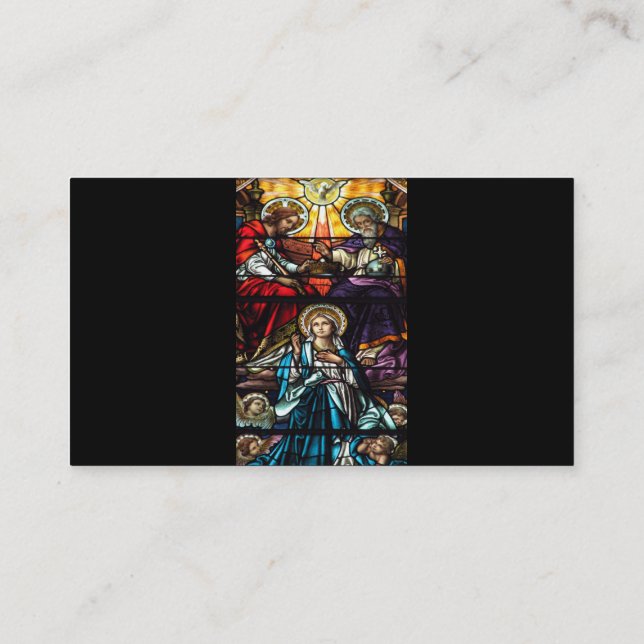 Carte De Visite Couronnement de verre souillé béni de Vierge Marie (Dos)