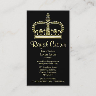Carte De Visite Couronnez le symbole 06 3D - #F7EDA5 sur le noir
