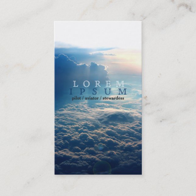 Carte De Visite Courrier pilote de mouche de ciel d'avion (Devant)