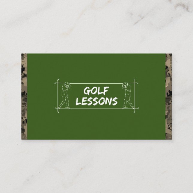 Carte De Visite Cours de golf Enseignant Enseignant Entraîneur Cam (Devant)