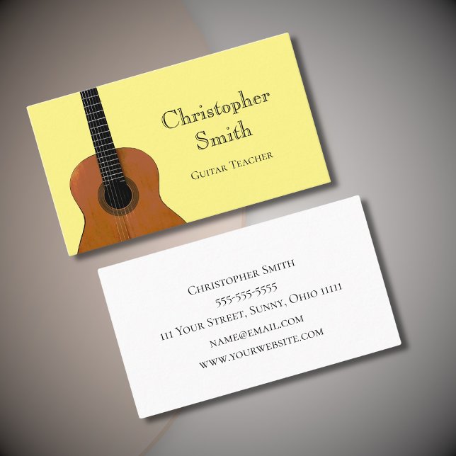 Carte De Visite Cours de guitare de professeur de musique Musical  (Créateur téléchargé)