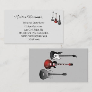 Carte De Visite Cours de guitare musicale Enseignant Instructeur T