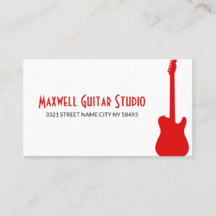 Carte De Visite Cours de Guitare Professeur Studio de Musique Entr