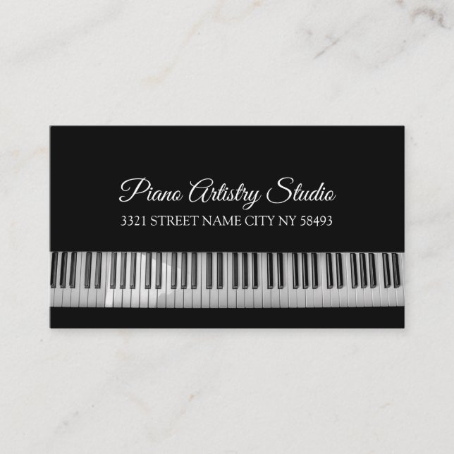 Carte De Visite Cours de piano Instructor Music Studio (Devant)