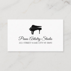 Carte De Visite Cours de piano Instructor Music Studio Business Ca