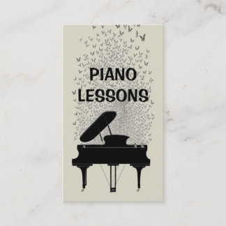 Carte De Visite Cours de piano moderne Papillons volant au-dessus