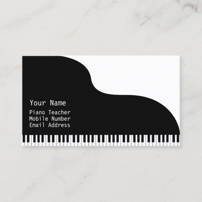 Carte De Visite Cours de piano pour professeur de piano (Devant)