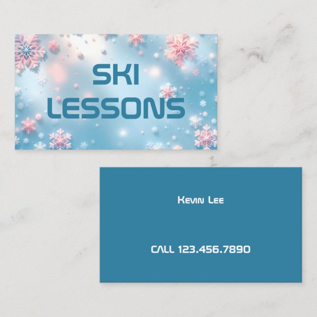 Carte De Visite Cours de Ski (Devant / Derrière)