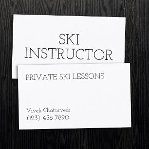 Carte De Visite Cours de ski Professionnel Instructeur Simple