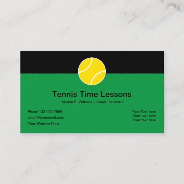 Carte De Visite Cours professionnels de tennis (Devant)