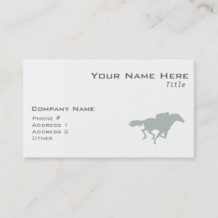 Carte De Visite Course de chevaux gris cendré