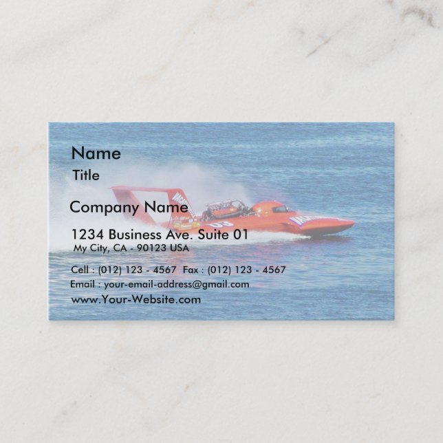 Carte De Visite Course en bateau (Devant)
