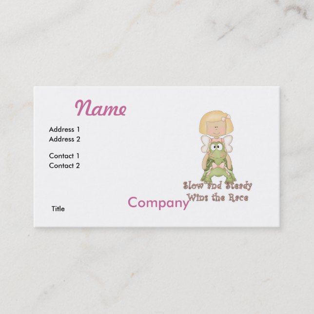 Carte De Visite Course lente et régulière remporte (Devant)