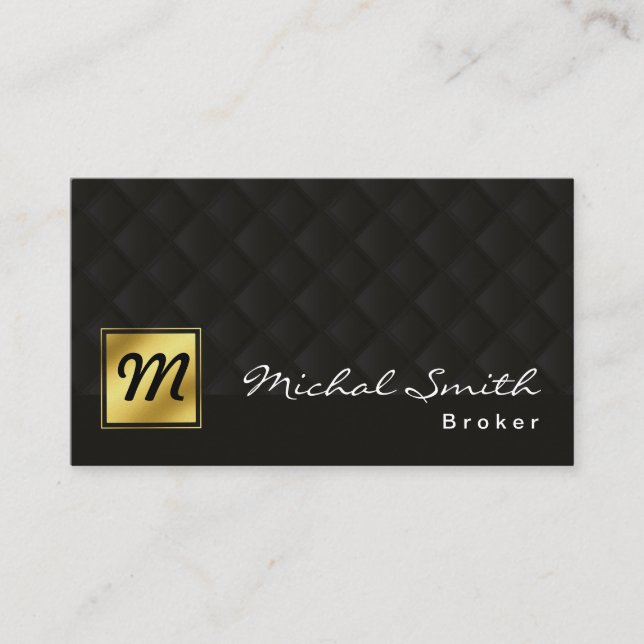 Carte De Visite Courtier agent immobilier Luxe Black Gold (Devant)
