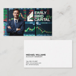 Carte De Visite Courtier en actions | Graphiques financiers