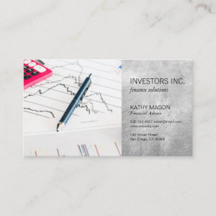 Carte De Visite Courtier en actions   Investissements   Financier