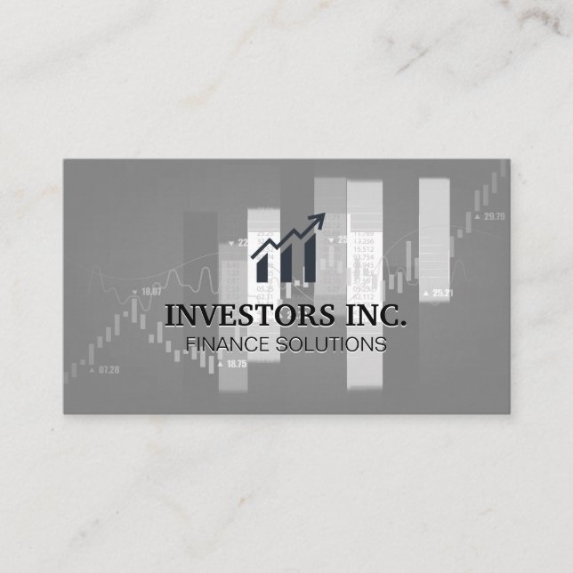 Carte De Visite Courtier en actions | Investissements | Graphique  (Devant)