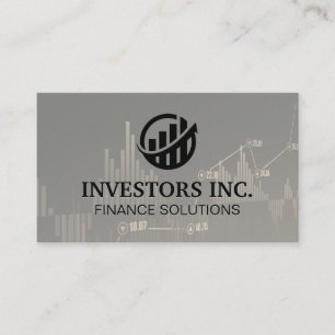 Carte De Visite Courtier en actions   Investissements   Logo Graph
