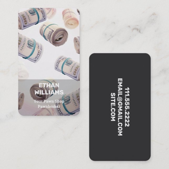 Carte De Visite Courtier en magasin Pawn (Devant / Derrière)