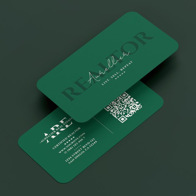 Carte De Visite Courtier hypothécaire Realtor Immobilier Hunter Gr (Mortgage Broker Realtor Real Estate Hunter Green Business Card
)