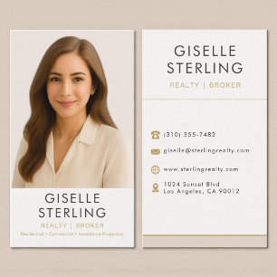 Carte De Visite Courtier immobilier beige neutre