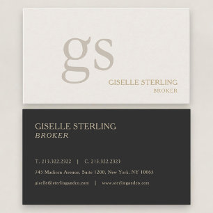 Carte De Visite Courtier immobilier Monogramme Professionnel