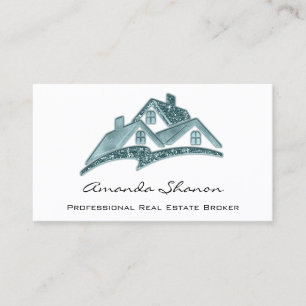 Carte De Visite Courtier immobilier professionnel Maison Turquoise