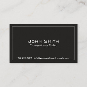 Carte De Visite Courtier professionnel en transport Noir clair