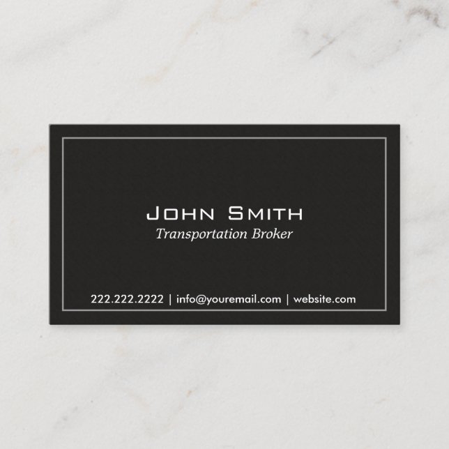 Carte De Visite Courtier professionnel en transport Noir clair (Devant)