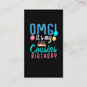 Carte De Visite Cousin Anniversaire Gâteau Amusant Ballons Garço