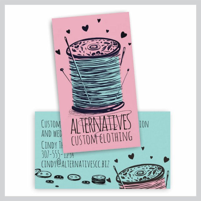 Carte De Visite Coussin à fil de Doodle couture quilter (Créateur téléchargé)