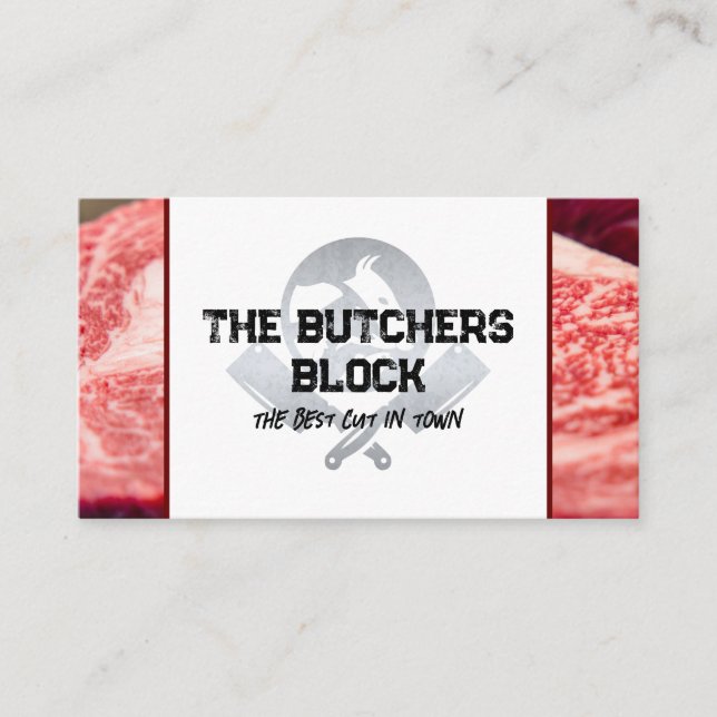 Carte De Visite Couteau des bouchers | Steaks de boeuf (Devant)