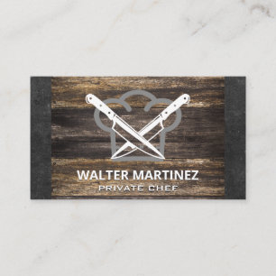 Carte De Visite Couteaux croisés   Chef Casquette