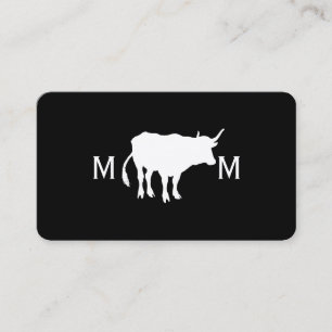 Carte De Visite Couteaux de boucher métalliques   Animaux Vache