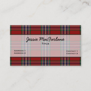 Carte De Visite Coutume belle de plaid de tartan de famille de