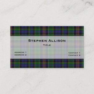 Carte De Visite Coutume de plaid de tartan d'Allison