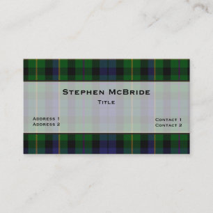 Carte De Visite Coutume élégante de plaid de tartan de clan de