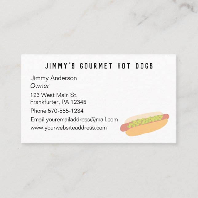 Carte De Visite Coutume moderne et simple de hot-dog (Devant)
