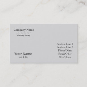 Carte De Visite Coutume personnalisée votre propre gris