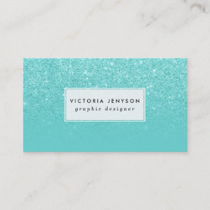 Carte De Visite Coutume turquoise de bloc de faux d'ombre élégan