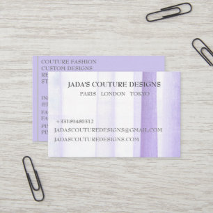 Carte De Visite Couture de mode créatrice de tissus mauve