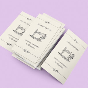 Carte De Visite Couture élégante vintage simple de mode de