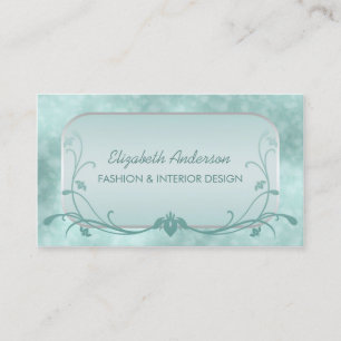 Carte De Visite Couturier intérieur floral en bon état de Bokeh 