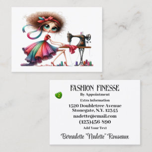 Carte De Visite Couturière fantaisiste couture tailleur