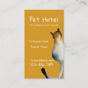 Carte De Visite Couvercle d'embarquement de l'hôtel pour animaux 