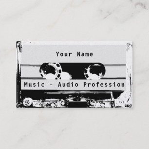 Carte De Visite Couvercle noir et blanc rétro de la cassette audi