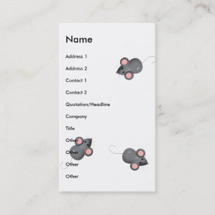 Carte De Visite Couvert chez les souris