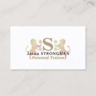 Carte De Visite Couverture animale de logo de lion fort minimal